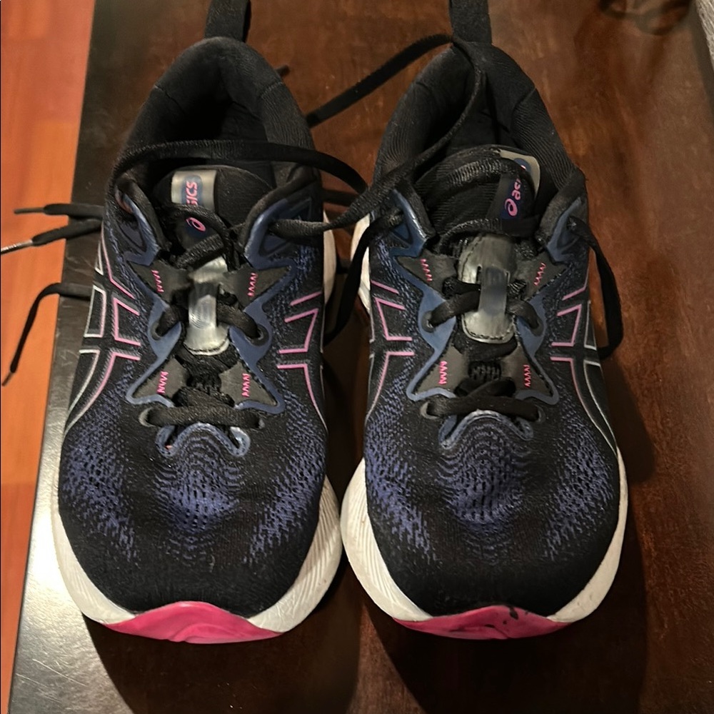 ASICS Black and Pink Athletic Sneakers